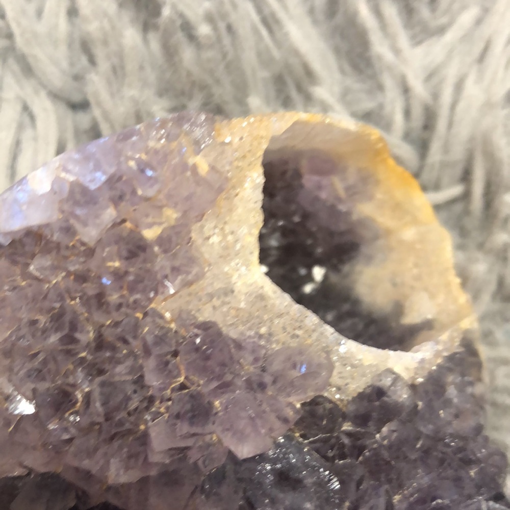 Amethyst Heart Crystal With Many Calcite Inclusions - Picture 7 of 17